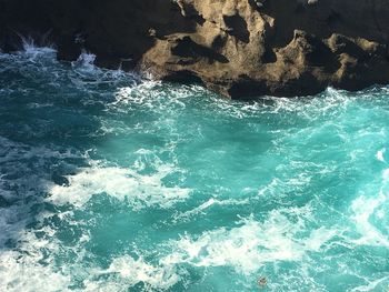 Close-up of rock in sea