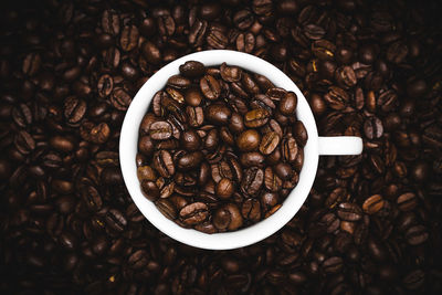 Directly above shot of coffee beans