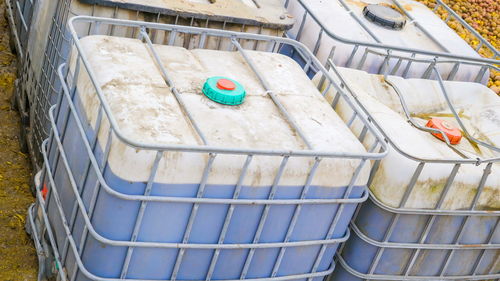 High angle view of drink on water