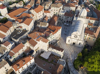 High angle shot of townscape