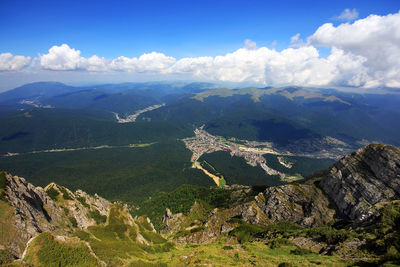 Scenic view of carpathian mountain range against sky