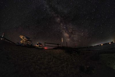 Scenic view of star field against sky at night