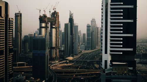 View of skyscrapers in city