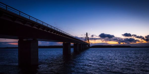 Bridge over river against blue sky
