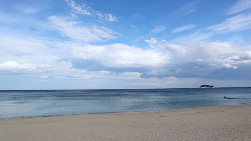 Scenic view of beach against sky