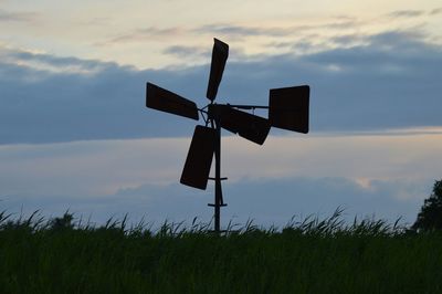 Wind turbines on landscape