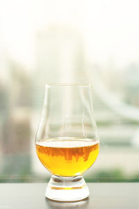 Close-up of drink in glass on table