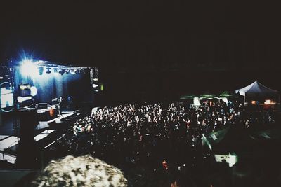 View of illuminated lights at night