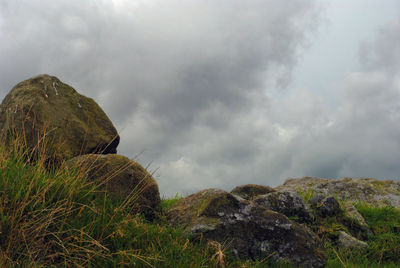 Scenic view of rocks against sky