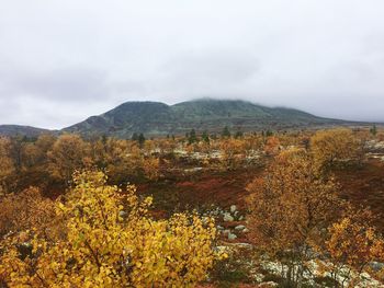 Scenic view of mountains against sky