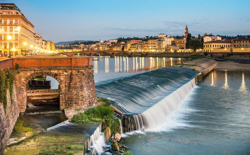 Bridge over river in city