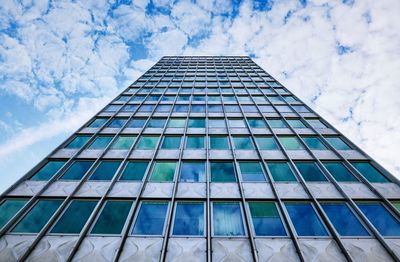 Low angle view of modern building against sky