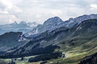 Scenic view of mountains against sky