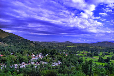 Scenic view of townscape against sky