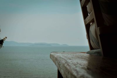 Close-up of sea against clear sky