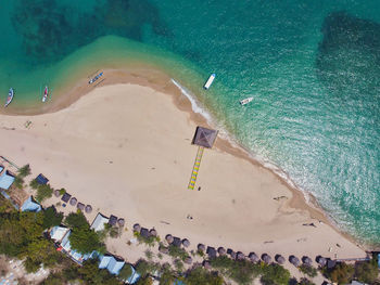 High angle view of beach