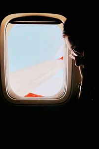 Close-up of airplane window