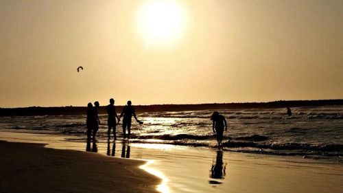 Scenic view of sunset over sea