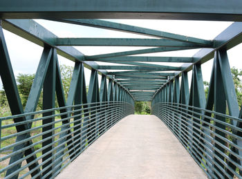 Footbridge against sky