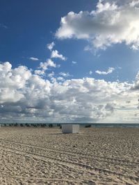 Scenic view of beach against sky