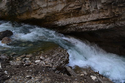 Scenic view of waterfall