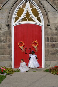 Children against door