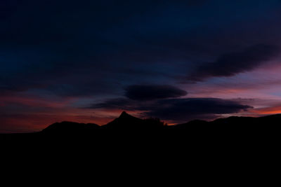 Scenic view of sunset over mountains