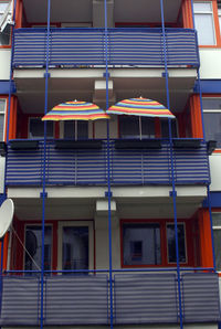 Balcony at an apartment building, architecture and design in residential building