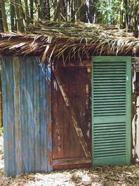 Close-up of shed