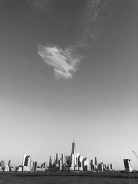 Low angle view of cityscape against sky