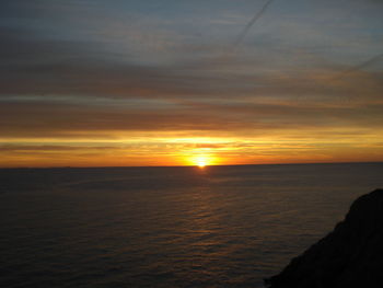 Scenic view of sea at sunset