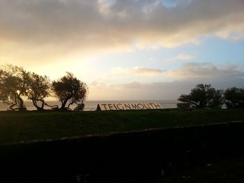 Scenic view of sea at sunset