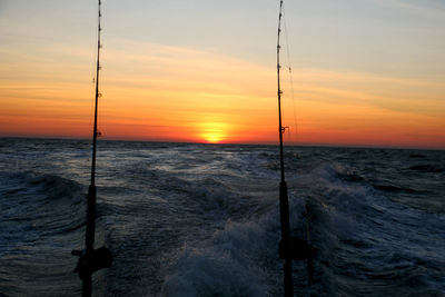 Dramatic sky over sea during sunset
