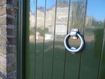 Close-up of metal door