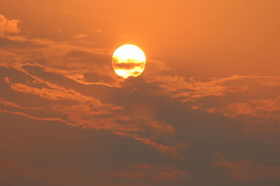 Low angle view of sky during sunset