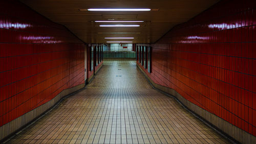 View of empty subway tunnel