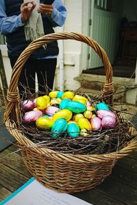 Close-up of multi colored candies in basket