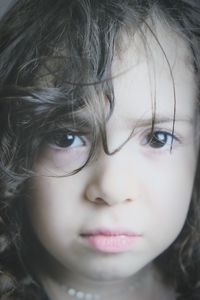 Close-up portrait of cute girl