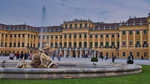 Group of people in front of building