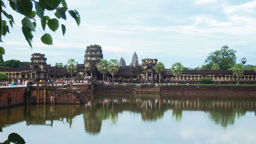 Reflection of temple in lake