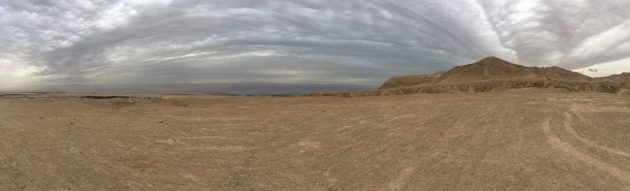 Scenic view of desert against sky