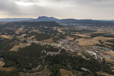 High angle view of landscape against sky