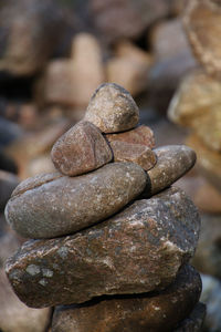 Close-up of stack of rocks