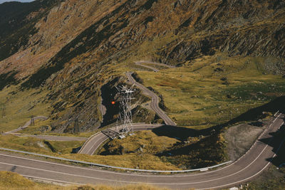 High angle view of road on mountain