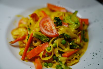 High angle view of salad in plate