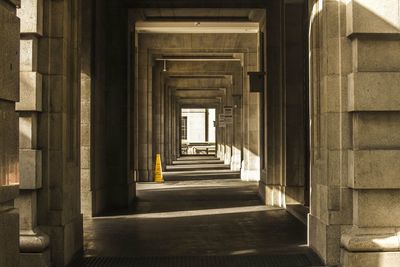 Empty corridor of historic building