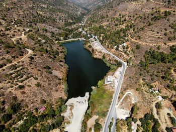 High angle view of dam