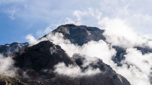 Low angle view of mountain against sky