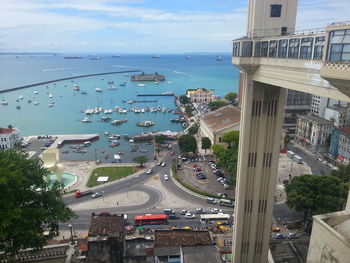 View of cityscape against clear sky