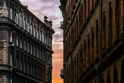 Low angle view of buildings against sky